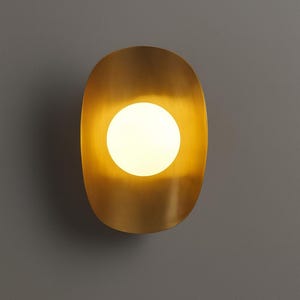 Modern Brass Wall Sconce Mid Century Style Single Globe Brass Sconce Brass Wall Lamp Fixture