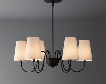 Messing Sputnik Kronleuchter - Mid Century Modern, 6-flammige Pendelleuchte