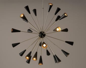 Messing Sputnik Kronleuchter, 24-Licht Mid-Century Modern Style