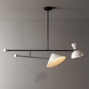 Modern Brass Chandelier Mid Century Style Double Shade Counter Balance Handmade Brass Sputnik Chandelier Pendant Light