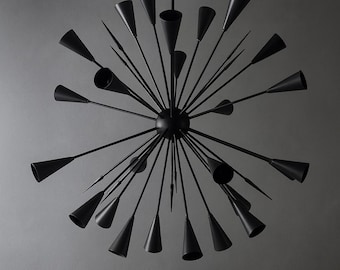 Messing Sputnik Kronleuchter - 24 hell Mid Century Modern Deckenleuchte