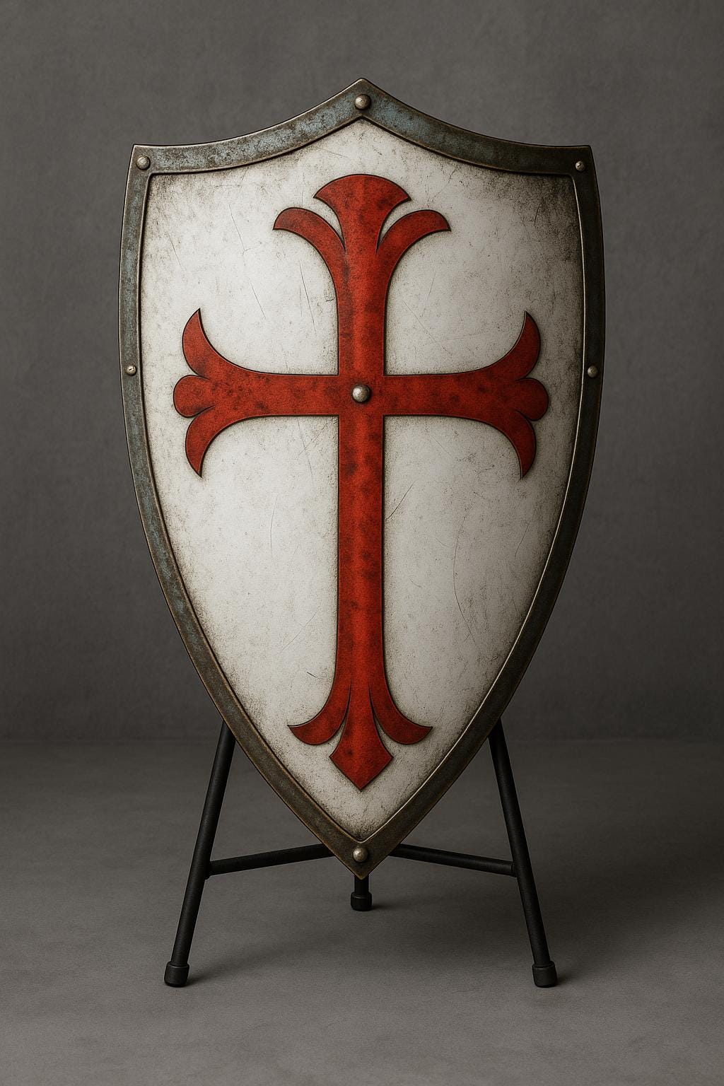 Crusader Knight Shield | Templar Cross Battle Shield | Wooden Heater ...