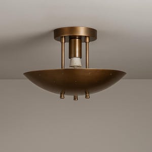 Modern Brass Chandelier Mid Century Style Brass Ceiling Flush Mount Pendant Light Fixture Semi Flush mount Ceiling Lamp Chandelier