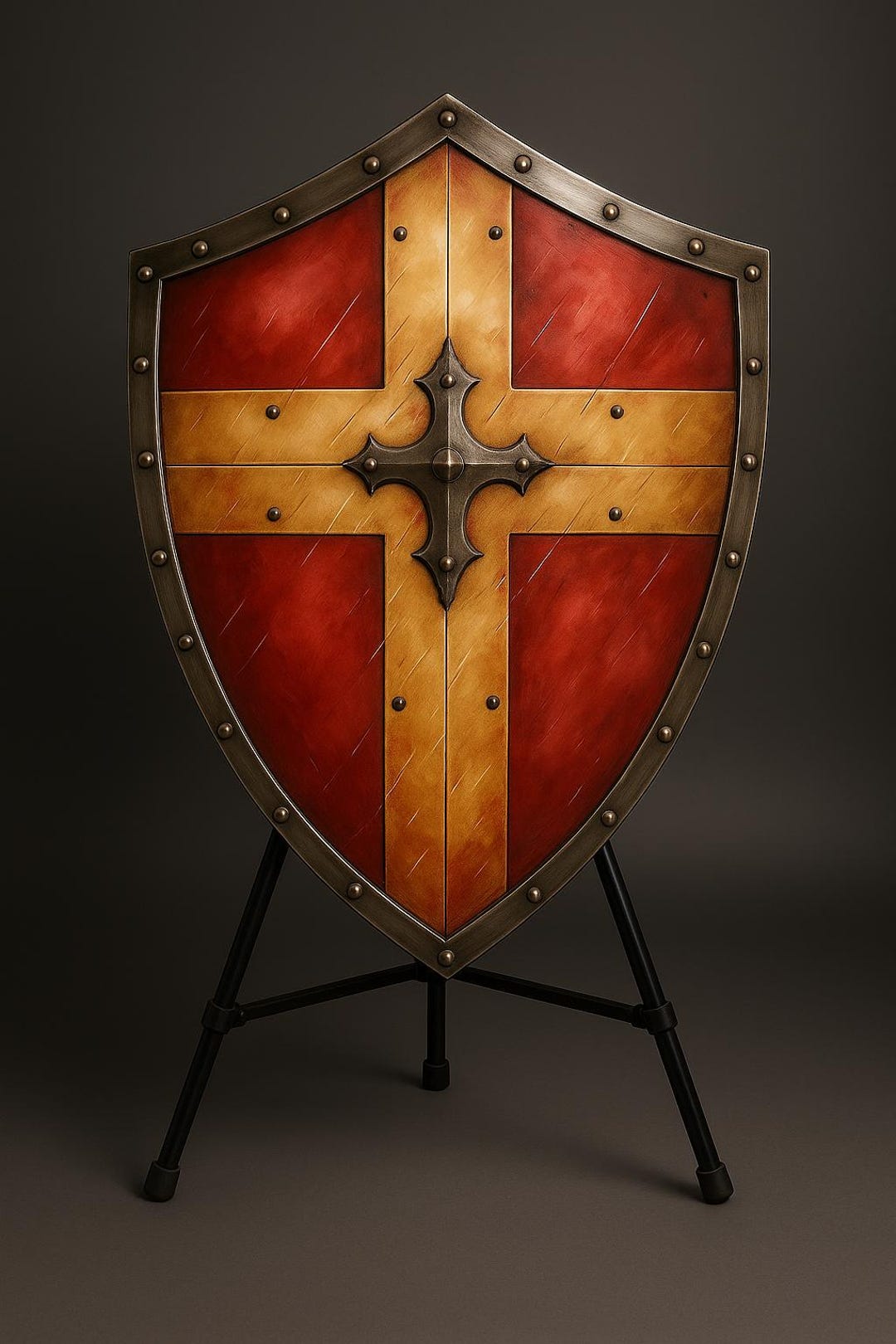 Medieval Knight Shield Lionheart Aegis Forged Knight Crusader Shield ...