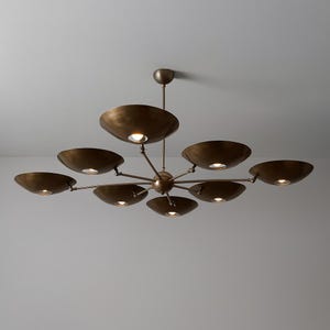 Modern Brass Chandelier - Stilnovo Style 8 Shade Sputnik Ceiling Pendant Light Fixture Sputnik Chandelier
