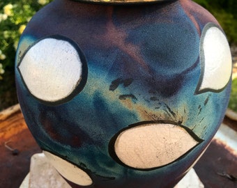 Raku Lidded Jar/Urn