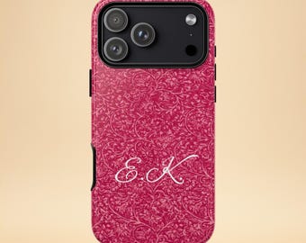 Personalized Lace Phone Case – Custom Initials Monogram – iPhone & Samsung – Gift for Her + Free Wallpaper