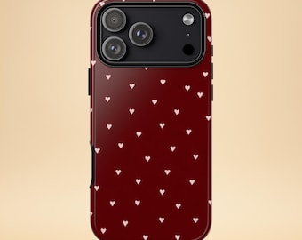 Red Heart Phone Case – Cute Love Design – iPhone & Samsung – Gift for Her + Free Wallpaper