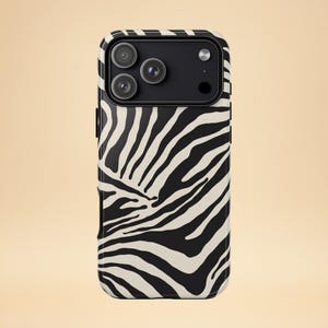 Zebra Phone Case – Black White Animal Print – iPhone & Samsung – Gift for Her + Free Wallpaper