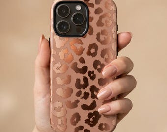 Gold Leopard Phone Case – Y2K Aesthetic – Animal Print Design – iPhone & Samsung Case – Gift for Her