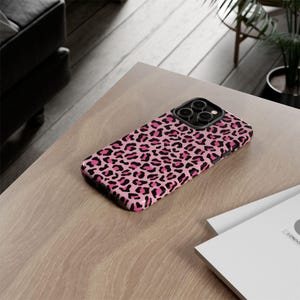 Vintage Pink Leopard Handyhülle – Trendy Animal Phone Case Cover für iPhone 17 16 15 14 13 12 Pro Max & Samsung Galaxy S25 S24 S23 S22 Ultra