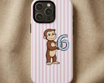 Curious George Phone Case – Cute Monkey Aesthetic – 67 Design – iPhone & Samsung Case – Gift for Her