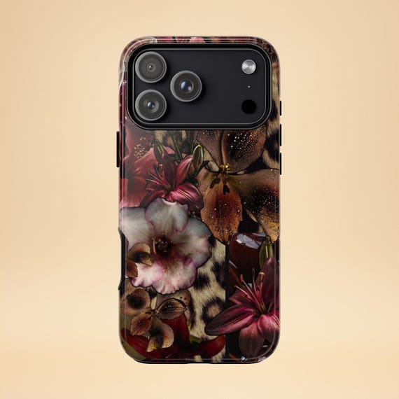 Vintage Leopard Mosaik Handyhülle iPhone 17 16 15 Pro Max – Samsung S25 S24 S23 Case – Floral Phone Case – Geschenkidee + Gratis Wallpaper