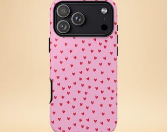 Pink Heart Phone Case – Coquette Aesthetic – Clean Girl Design – iPhone & Samsung Case – Gift for Her