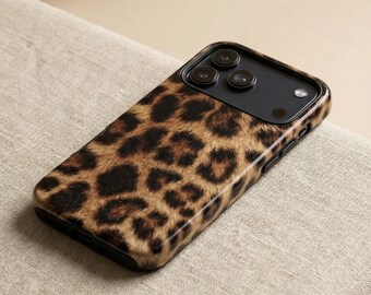 Leopard Phone Case – Vintage Animal Print Design – iPhone & Samsung – Gift for Her + Free Wallpaper