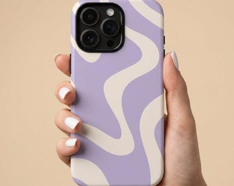 Lavender Phone Case – Y2K Aesthetic – Clean Girl Swirl Design – iPhone & Samsung Case – Gift for Her