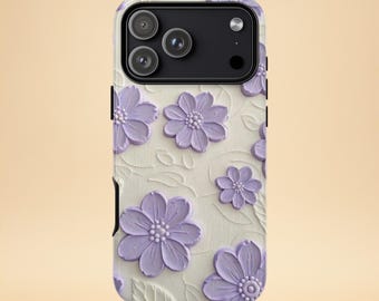Lavender Blossom Phone Case – Floral Design Phone Case Cover for iPhone 17 16 15 14 13 12 Pro Max & Samsung Galaxy S25 S24 S23 S22 Ultra