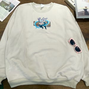 Embroidered Anime Sweatshirt, Anime Character Shirt, Demon Slayer Hoodie, Anime Fan Tee, Gift For Friends, Gift For Him EKNYA202
