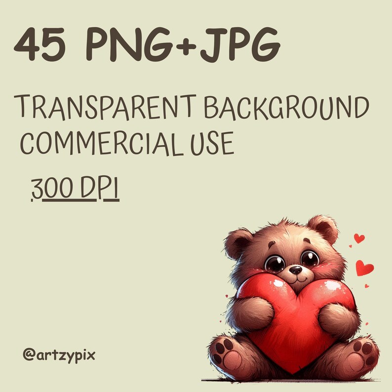 45 Valentine Teddy Bear Clipart Bundle, Cute Love Bears PNG, Valentine ...
