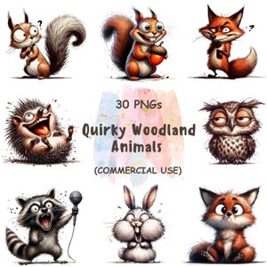 Watercolor Woodland Animals Clipart Bundle: Forest Animal PNGs (Digital Download, Commercial Use)