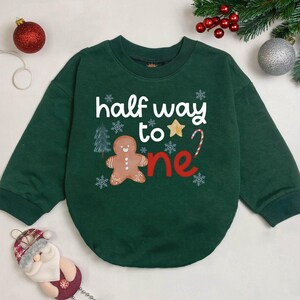 Gingerbread Man Half Way To One Baby Clothes, Gingerbread Winter Baby Outfit, Christmas Birthday Baby Romper, 1/2 Way To One Baby Bodysuit