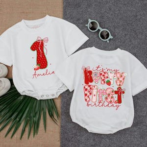 It's My Berry First Birthday Bubble Romper, Strawberry Baby One Piece, 1st Birthday Berry Sweet Outfit, The Summer Romper