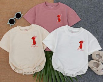 Customized It&#39;s My Berry First Birthday Bubble Romper, Summer Outfit, 1st Birthday Berry Sweet, Strawberry Baby Girl One Piece Outfit