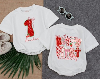 It&#39;s My Berry First Birthday Bubble Romper, Strawberry Baby One Piece, 1st Birthday Berry Sweet Outfit, The Summer Romper