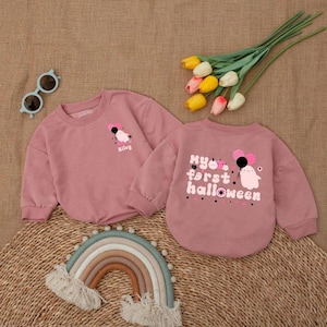 Personalized My First Halloween Romper, Halloween Baby Shower Gift, Fall Newborn Clothes, Girls Halloween Bodysuit, Baby Halloween Costume