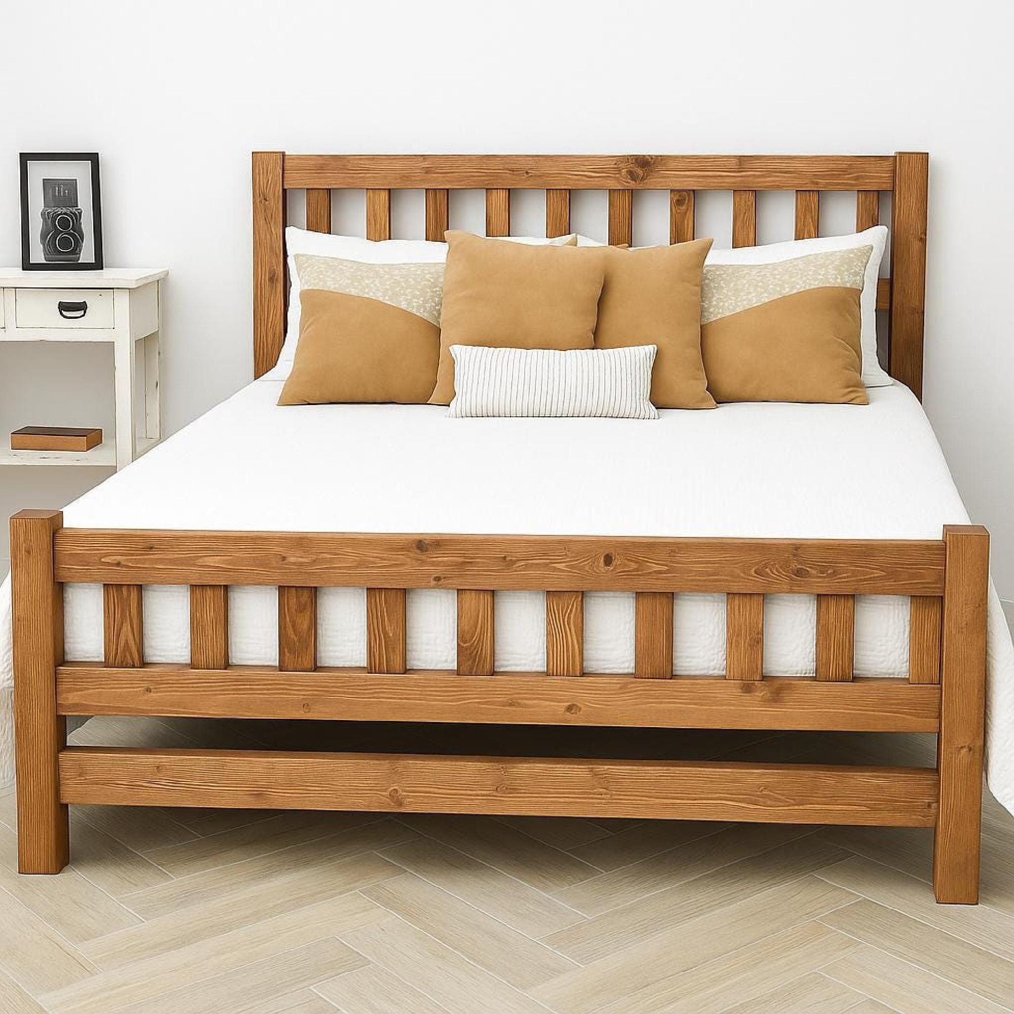 Full Size Bed Plan PDF | DIY Platform Bed Frame Blueprints with Headboard & Footboard