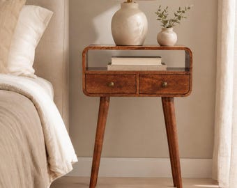 Solid Mango Wood Console Table, Honey Caramel Entryway Table, Narrow Hallway Furniture