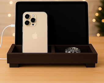 Charging Station DIY Wood Plan - Easy Phone Organizer & Desk Charging Shelf Template