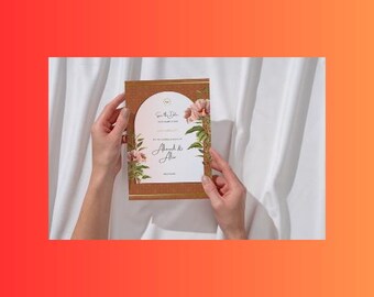 Floral Save The Date Template | Wedding Save The Date Card | Editable Printable Invitation | Instant Download
