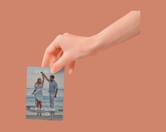 Beach Photo Save The Date Template | Wedding Photo Invitation | Editable Printable | Instant Download