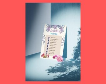 Premium Floral Wedding Checklist | Editable Wedding Planner | Printable Checklist Template | Instant Download