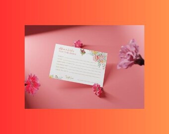 Minimalist Advice and Wishes Card | Bridal Shower Printable | Wedding Advice Card | Instant Download