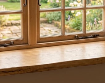 Solid Oak Window Sill – Handmade Wooden Window Shelf – Custom Size