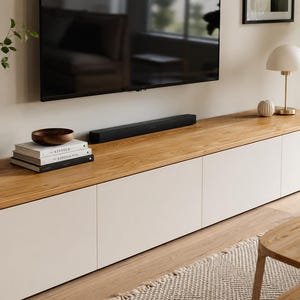 Massief eiken blad voor IKEA BESTÅ, op maat gemaakt houten paneel 120 cm 180 cm 240 cm, Holzplatte für Ikea Besta, Plateau en Chêne Massif, lange lamellen eiken