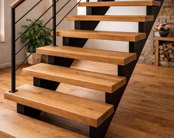 Marches d'escalier en bois massif faites à la main / tailles personnalisées disponibles