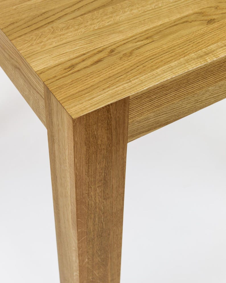 Solid Oak Dining Set, Handmade Scandinavian Table + 4 Stools, European ...