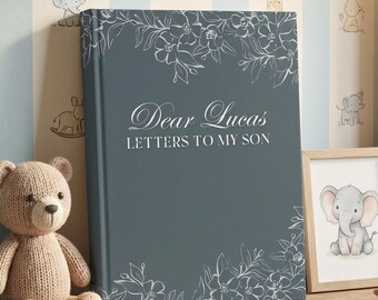Letters To My Daughter / Son, Personalized Journal with Custom Name, Baby Girl/ Boy Shower Memory Book, Floral Keepsake Notebook from Mom