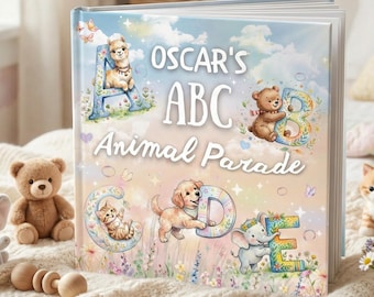 Custom Baby Name ABC Animal Book – Personalized Toddler Learning Keepsake