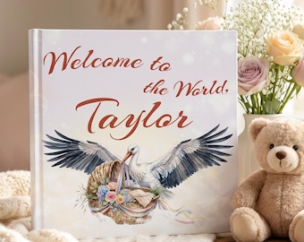 Personalized Baby Book, Welcome Newborn Keepsake, Animal Rhymes Story, First Birthday Gift