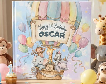 Personalized 1st Birthday Baby Book, Custom Book with Name, First Birthday Gift, 1st Birthday Book Keepsake, One Year Old Gift Boy / Girl