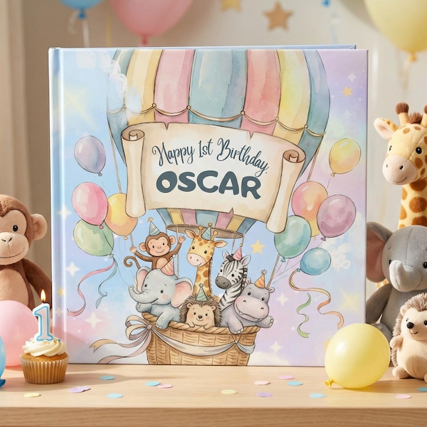 Personalized 1st Birthday Baby Book, Custom Book with Name, First Birthday Gift, 1st Birthday Book Keepsake, One Year Old Gift Boy / Girl