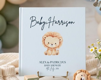 Custom Baby Shower Guest Book | Personalized Keepsake Memory Journal | Baby Memory Album | Advice for Parents, Wishes for Baby