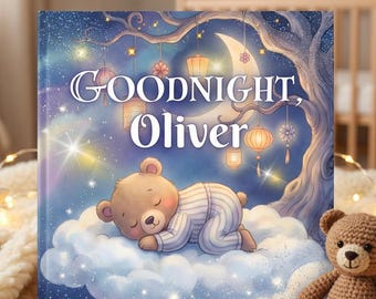 Personalized Bedtime Baby Book, Custom First Birthday Gift, Goodnight Book for Toddler, Baby Shower Present for Boy / Girl, Kids Storybook