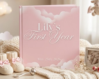 Personalized Baby Memory Book, Baby Photo Album, Baby Shower / New Mom Gift, Baby Girl / Boy Gift, New Baby Gift Keepsake, Milestone Journal