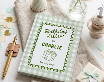 Birthday Letters Book for Boys / Girls, Personalized Name & Graphic, Birthday Letters Journal, Baby Boy/ Girl Keepsake, First Birthday Gift