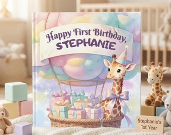 Personalized 1st Birthday Baby Book, Custom Book for Toddler, First Birthday Gift, Bday Storybook, One Year Old Gift for Boy / Girl